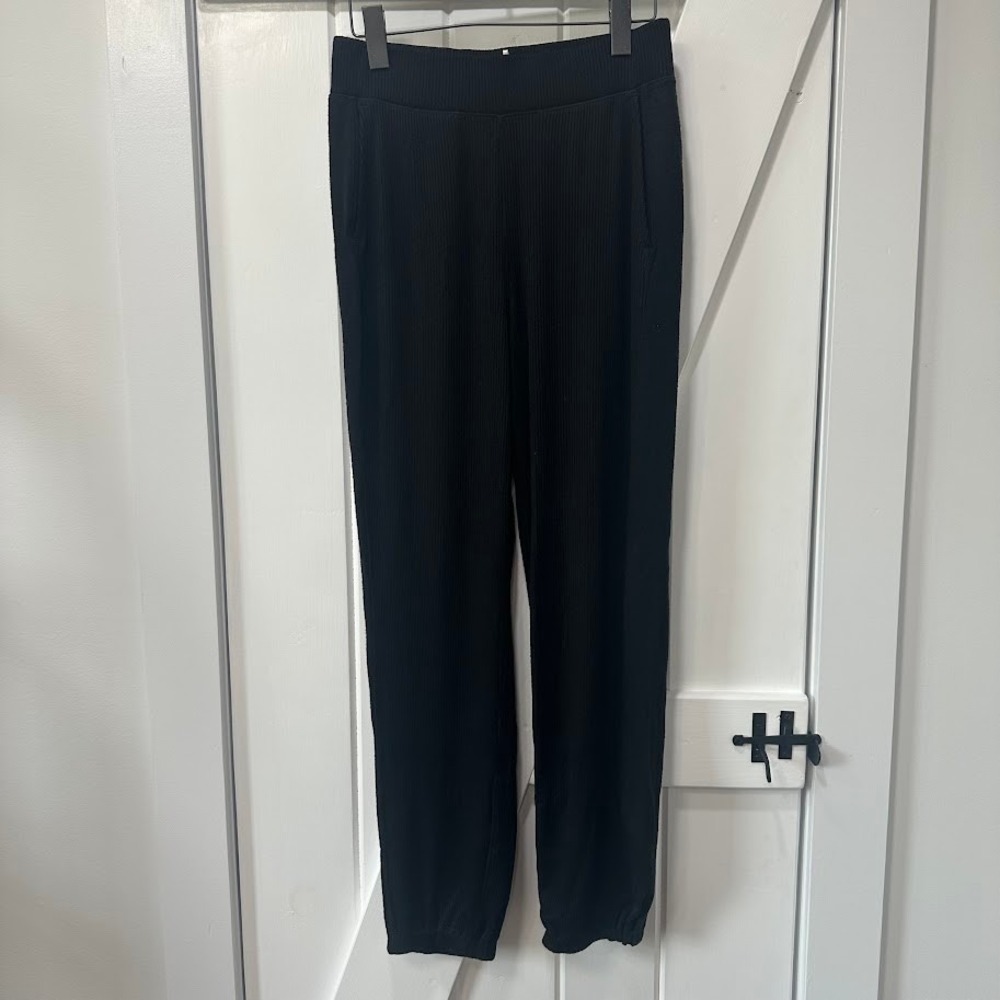 Rag & Bone Womens Size M Black Ribbed Knit Joggers Elastic Waist Lounge Pants